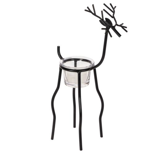Reindeer candle holder with tealight glass, 28cm buy online | Floristik24.ie