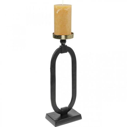 Candlestick black gold decorative cast iron Ø10.5cm 46cm