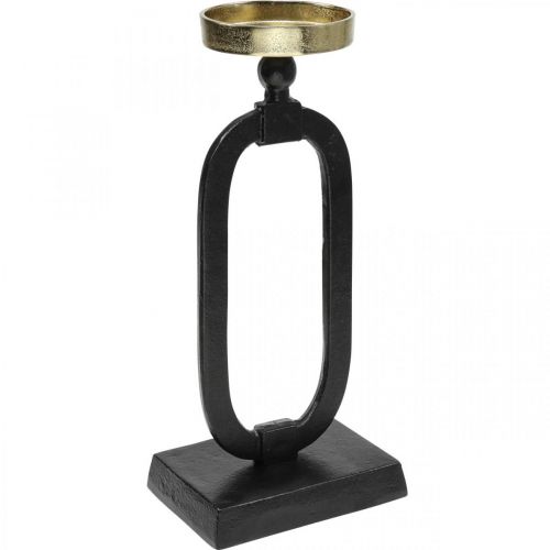 Candlestick black gold decorative cast iron Ø10.5cm 36cm