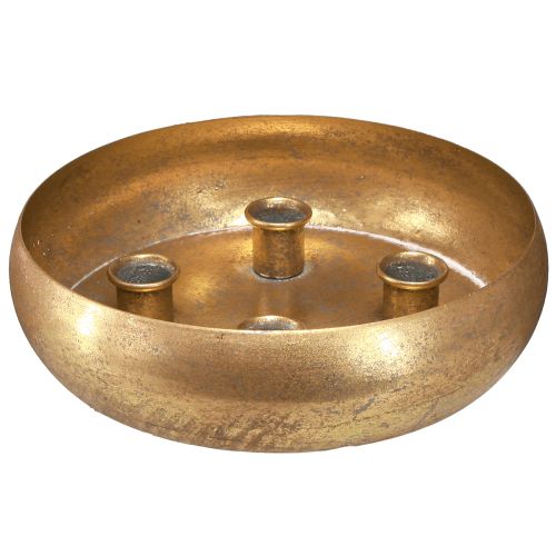 Product Candle holder bowl for 4 candles antique look gold Ø22cm