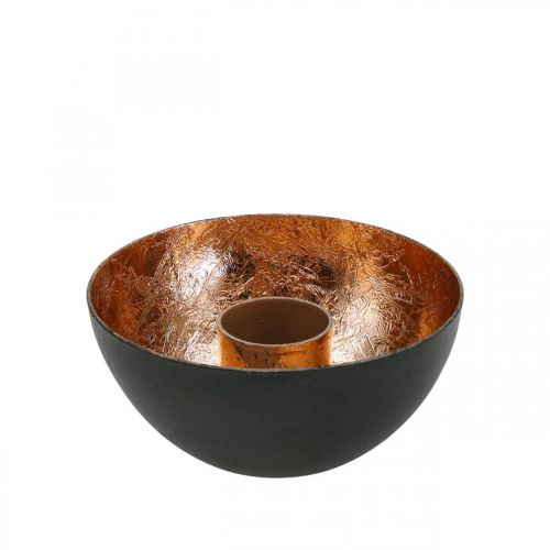 Floristik24 Candlestick black, bronze candle decoration Ø7.5cm H3.5cm