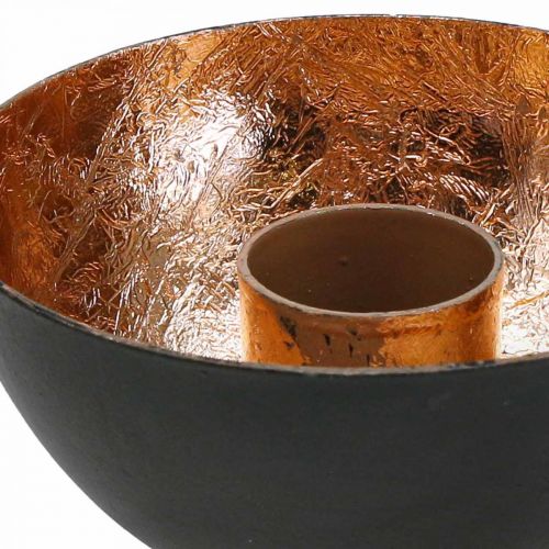 Floristik24 Candlestick black, bronze candle decoration Ø7.5cm H3.5cm