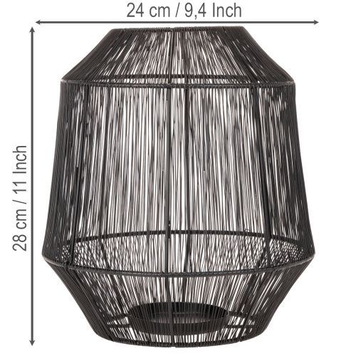 Black Decorative Lantern Wire Basket Modern style Ø24cm H28cm | Floristik24.ie