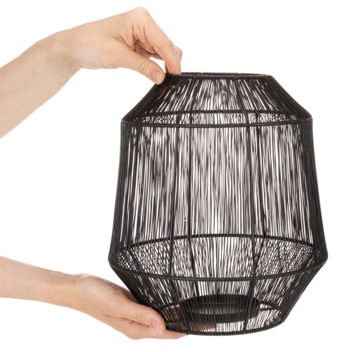 Black Decorative Lantern Wire Basket Modern style Ø24cm H28cm | Floristik24.ie