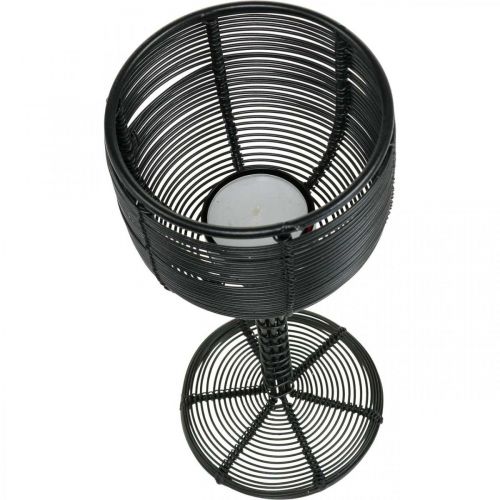Product Tea light holder metal black decorative wine glass Ø13cm H31.5cm