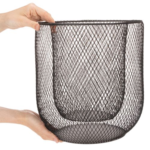 Modern candleholder Black metal basket Ø28.5/18cm Set of 2 | Floristik24.ie