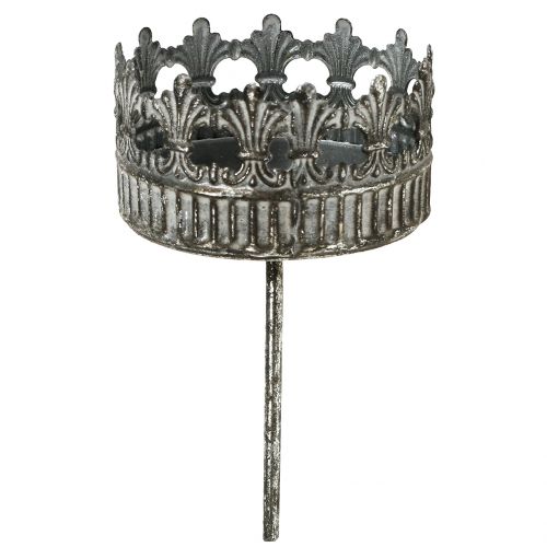 Candle holder silver antique Ø7cm H12cm 4pcs