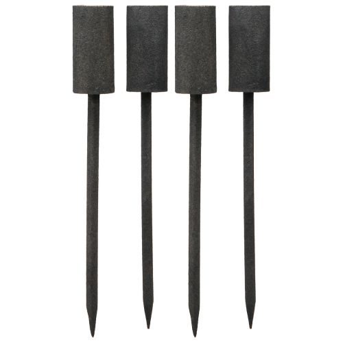 Floristik24 Candle Holder Taper Candles Metal Anthracite Vintage Ø23mm 4pcs