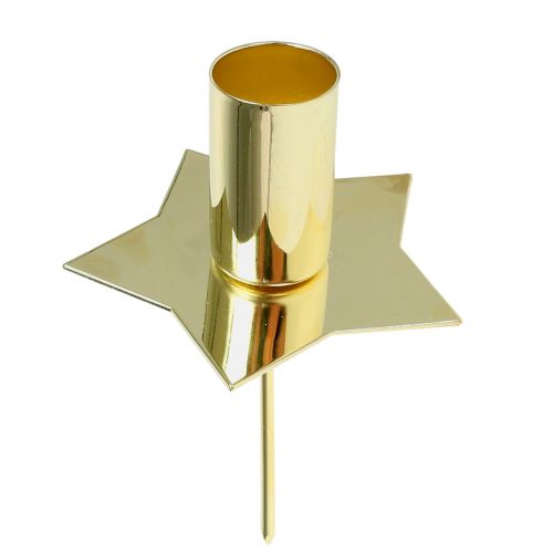 Floristik24 Candlestick star gold Ø2.2cm 4pcs