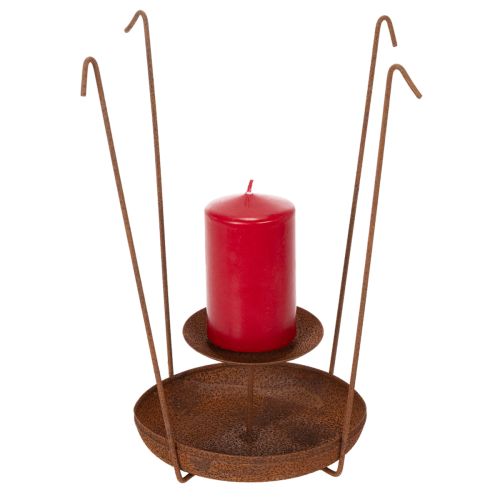 Product Christmas candle holders, rustic finish, 40/50cm high, set of 2