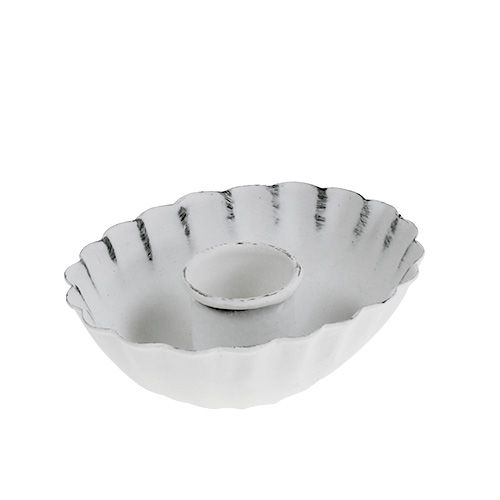 Floristik24 Candlestick white Ø8.5cm H2.5cm