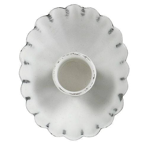 Floristik24 Candlestick white Ø8.5cm H2.5cm