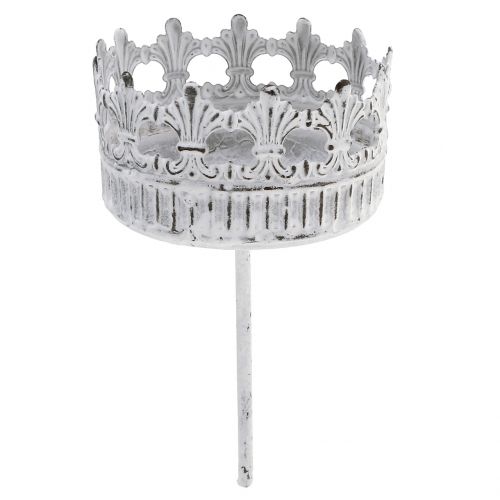 Candle holder white antique Ø7cm H12cm 4pcs