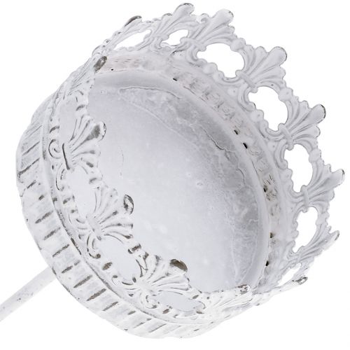 Floristik24 Candle holder white antique Ø7cm H12cm 4pcs