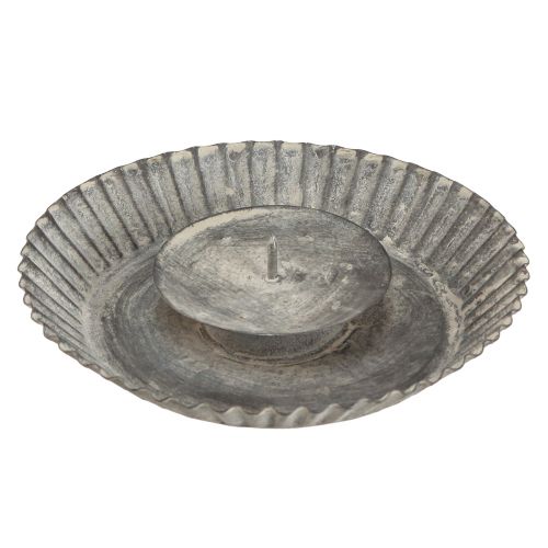 Candle holder as baking pan candle plate gray Ø15cm H3cm 4pcs