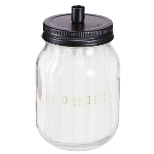 Product Candle holder on glass with 24 candles Advent calendar H14.5cm