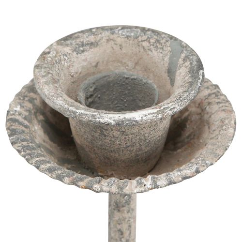 Floristik24 Candle holder for 4 taper candles grey vintage 31×23cm H25cm