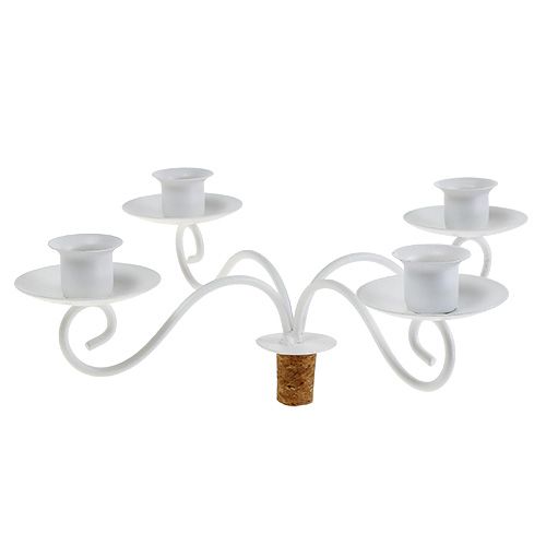 Floristik24 Candlestick for bottle Ø21cm 4-armed white