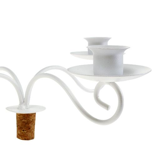 Floristik24 Candlestick for bottle Ø21cm 4-armed white