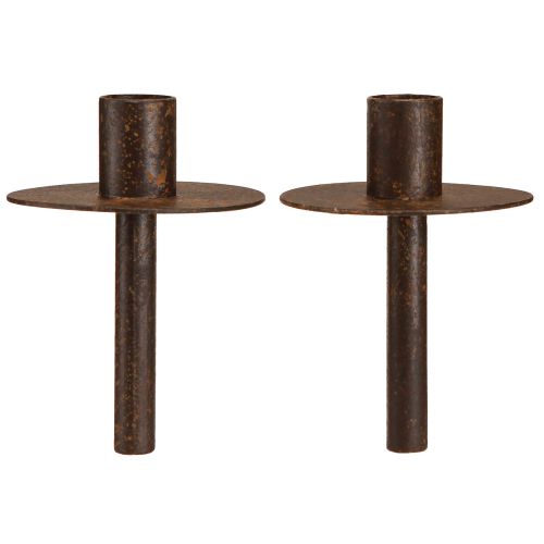 Floristik24 Candle holder for bottles rust look Ø8.5cm H12cm 2pcs