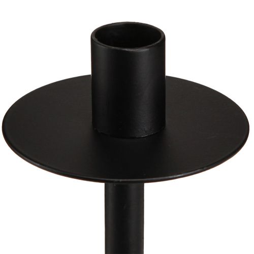 Product Candle holder for bottles black metal H12cm 2pcs