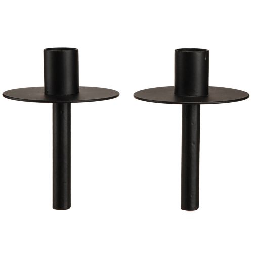 Product Candle holder for bottles black metal H12cm 2pcs