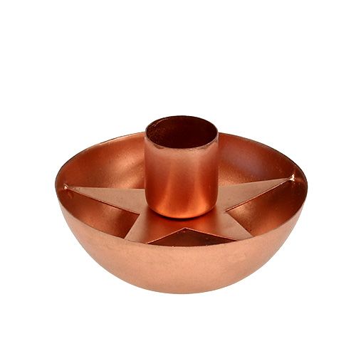 Floristik24 Candle holder for tapered candle copper Ø8cm H5cm