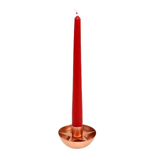 Floristik24 Candle holder for tapered candle copper Ø8cm H5cm