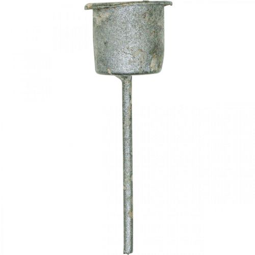 Floristik24 Candle holder for sticking Shabby Chic Grey Ø3cm H8.5cm 8 pcs