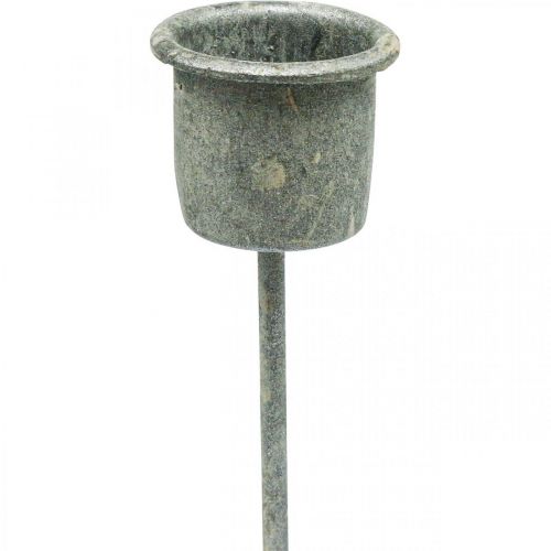 Candle holder for sticking Shabby Chic Grey Ø3cm H8.5cm 8 pcs