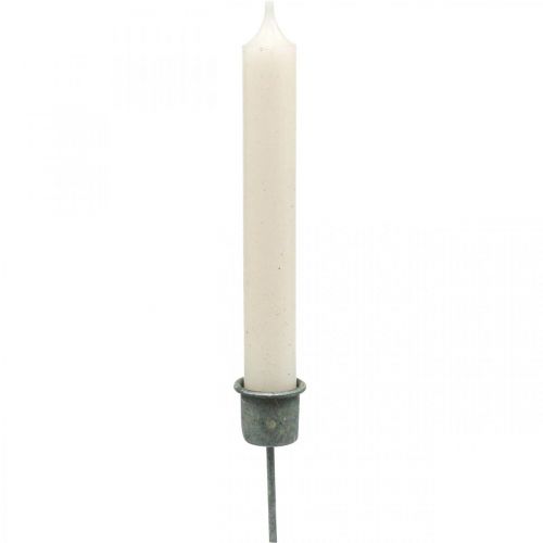 Product Plug-in candle holders Shabby Chic gray Ø3cm H8.5cm 8pcs