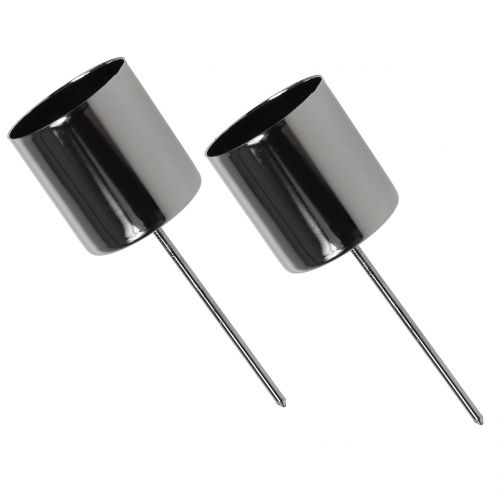 Floristik24 Candle holder anthracite for taper candles Ø3.5cm H4cm 4 pcs