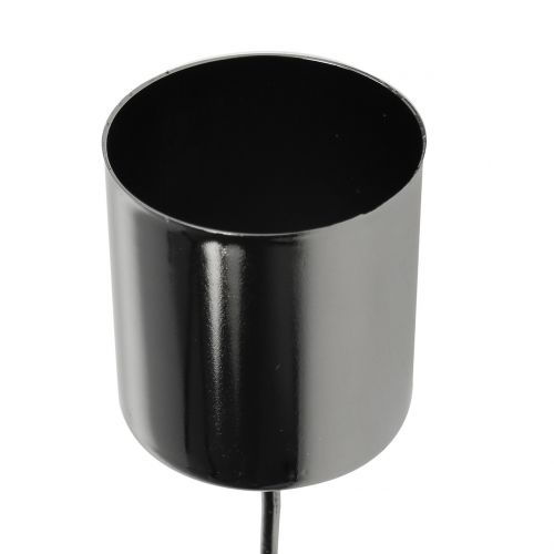 Floristik24 Candle holder anthracite for taper candles Ø3.5cm H4cm 4 pcs