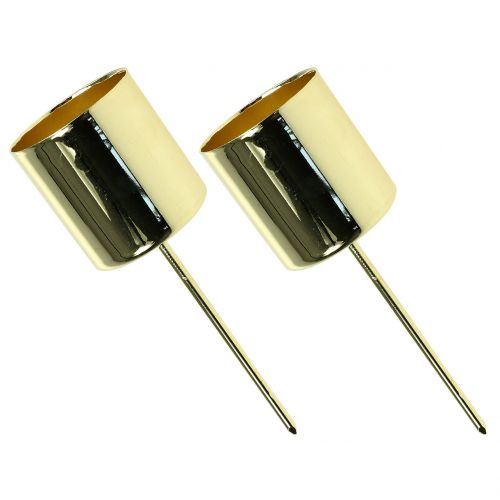 Product Candle holders for taper candles, gold, Ø3.2cm, H4cm, 4 pieces
