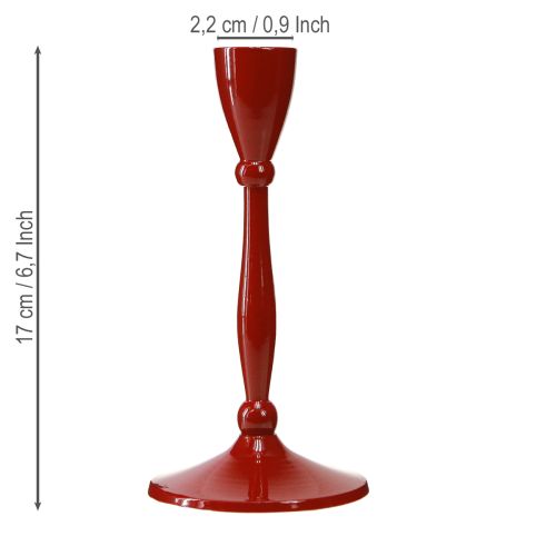 Product Candle holder for taper candles Taper candle holder Red H17cm