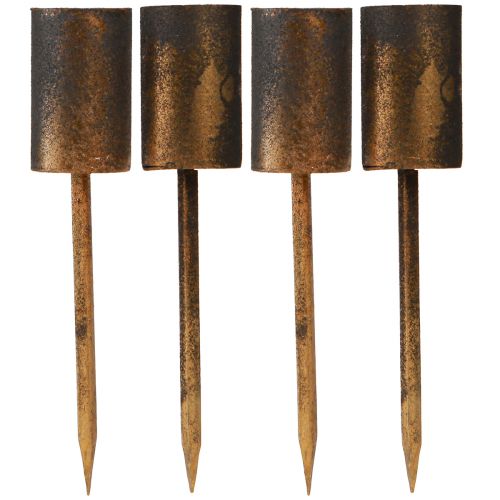 Floristik24 Candle holder for taper candles Ø28mm plug-in mandrel antique gold 4pcs