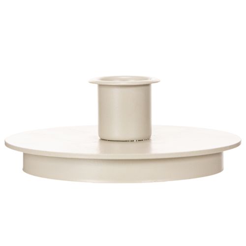 Round cream-colored candle holders for taper candles, table decoration, 10cm, 2 pieces | Floristik24.ie