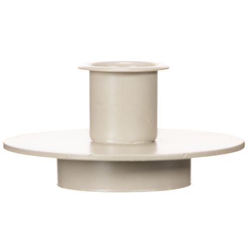 Metal candle holder in matte beige, small candlestick for taper candles, 8cm, 3 pieces | Floristik24.ie