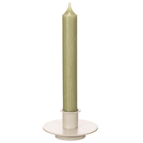 Metal candle holder in matte beige, small candlestick for taper candles, 8cm, 3 pieces | Floristik24.ie