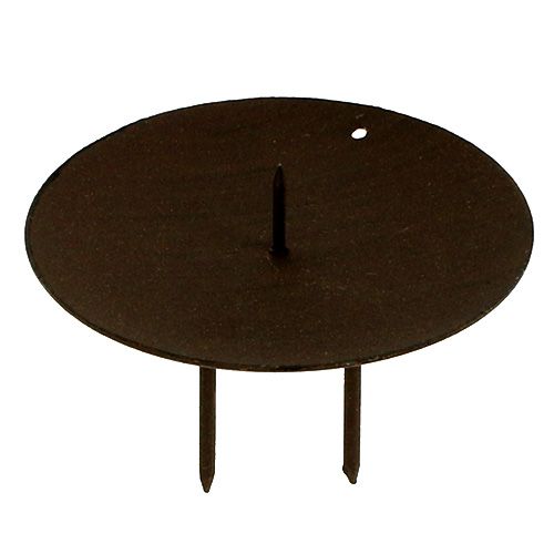 Floristik24 Candle holder in brown Ø9cm 4 pcs