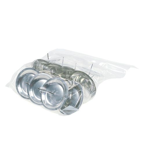 Product Candle holder with thorn silver Ø8cm 16 pcs