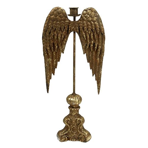 Floristik24 Candlestick with angel wings gold H42cm