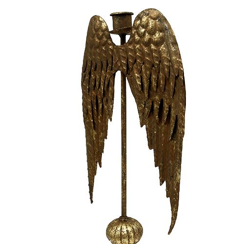 Floristik24 Candlestick with angel wings gold H42cm
