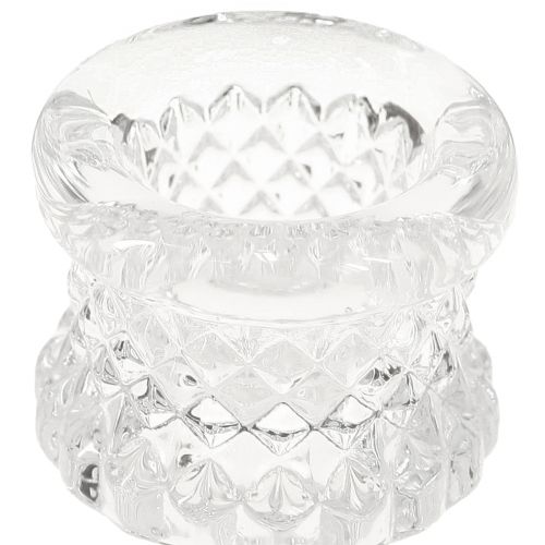 Product Candle holder with handle for taper candles glass 10.5cm clear 4pcs