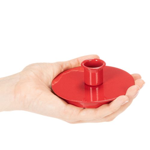 Compact red metal candle holders for 10cm taper candles, 2 pieces | Floristik24.ie