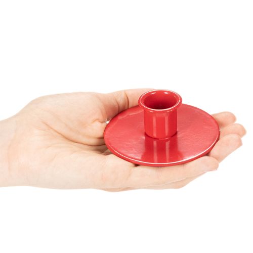 Small red candle holders for 8cm taper candles, 3 pieces | Floristik24.ie