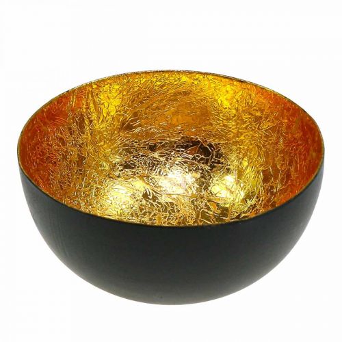Floristik24 Table decoration Christmas bowl black gold Ø8cm H4cm
