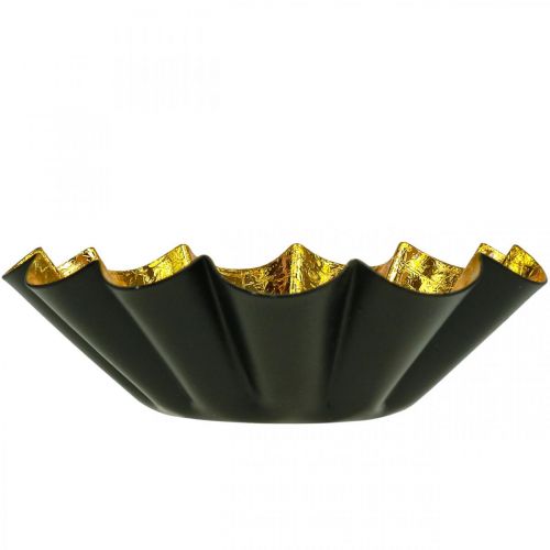 Product Tealight holder Christmas decoration baking pan black gold Ø12cm 2pcs