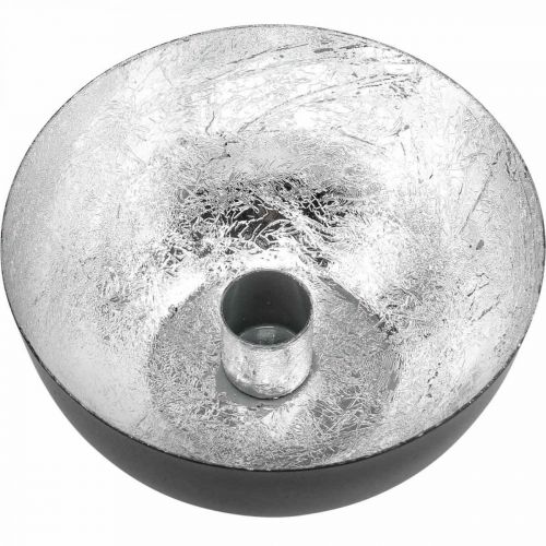 Product Candlestick Black Silver Candlestick Ø13cm H6.5cm