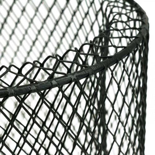 Product Candlestick black metal wire basket Ø28.5/18cm set of 2